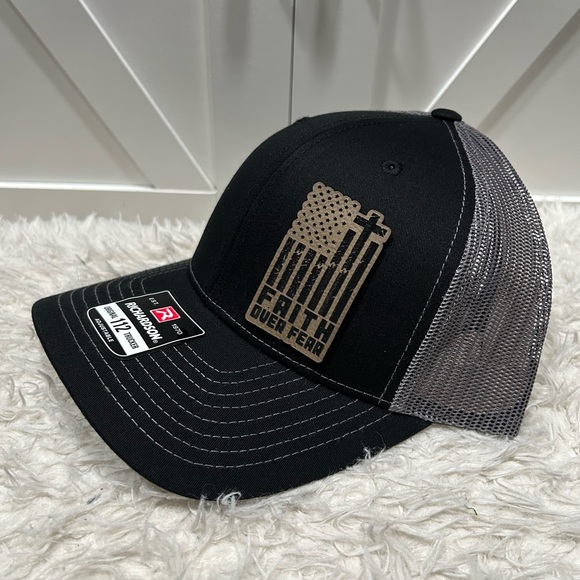 Faith over fear. Laser engraved Richardson 112 trucker hat. - Picture 1 of 3